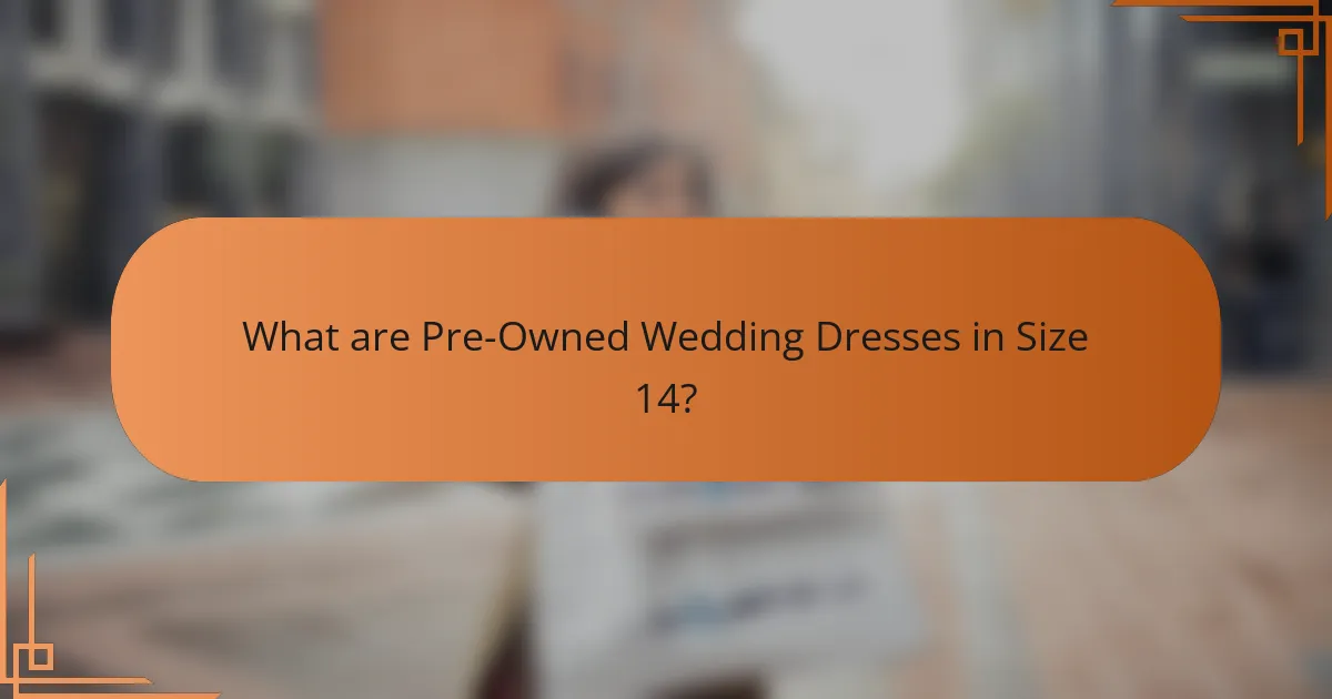 What are Pre-Owned Wedding Dresses in Size 14?