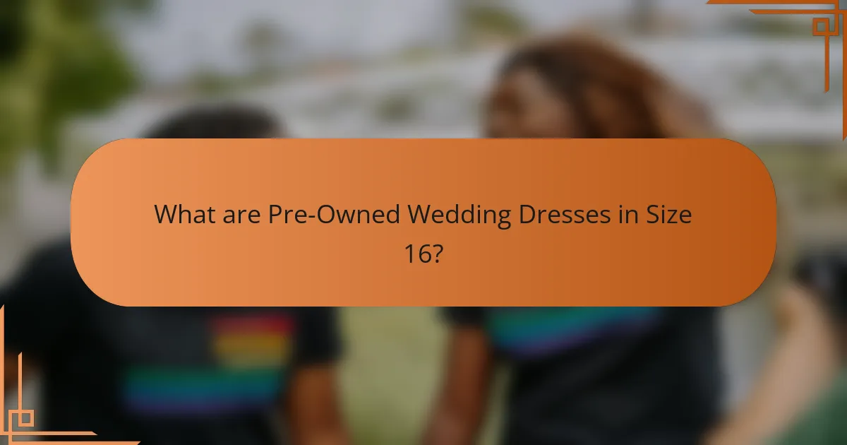 What are Pre-Owned Wedding Dresses in Size 16?