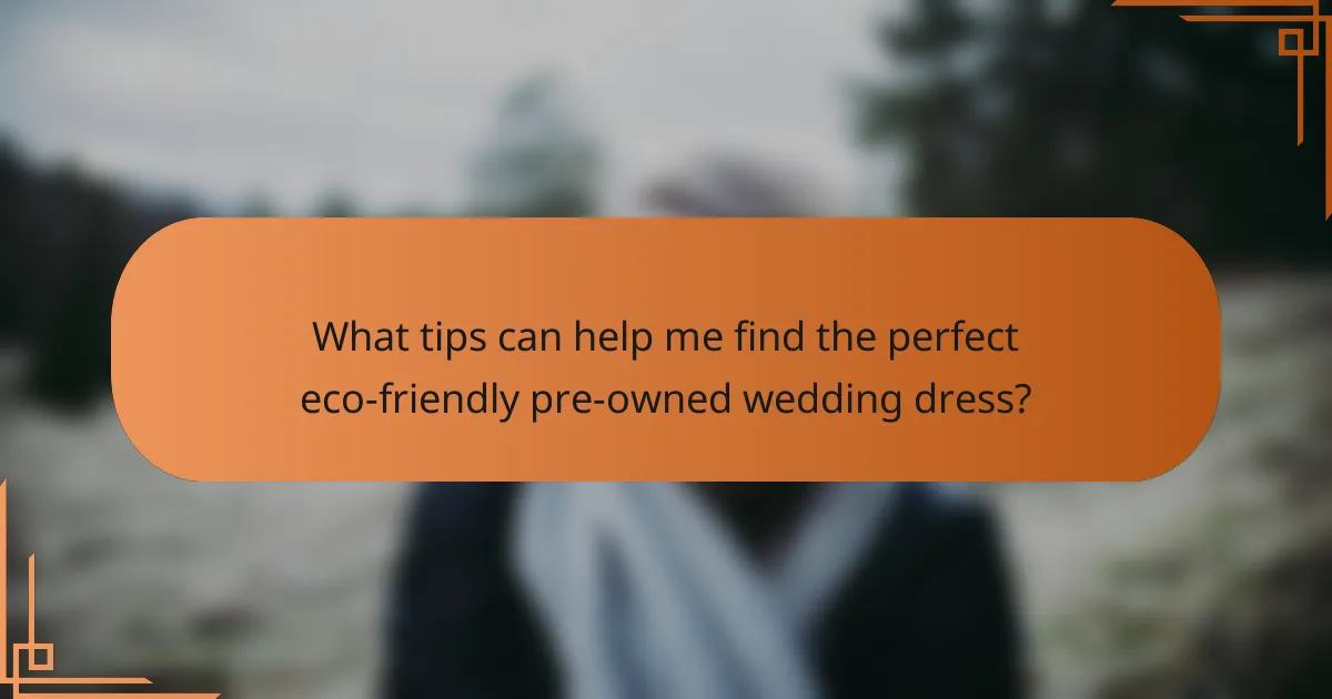 What tips can help me find the perfect eco-friendly pre-owned wedding dress?